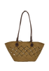 Small Anagram Basket Bag, &pound;495, Handbags, Khaki, Raffia, Back view